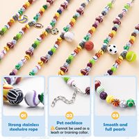 Collier pour chien et chat DIY en acrylique avec breloques en forme de ballons de sport (football, tennis) pour petits chiens et chats, accessoires de bijoux