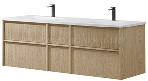 Meuble-lavabo de salle de bain moderne Armoire en bois design Meuble-lavabo de salle de bain mural Ensemble de meuble de salle de bain - Product Image 2