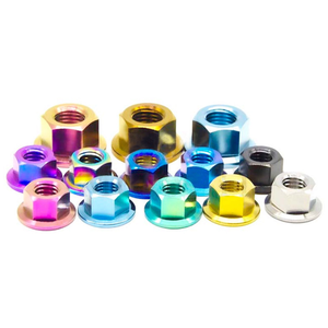 Tuercas de titanio DIN6923 M8, tuerca hexagonal con brida autoblocante para tuerca de bloqueo M6 M8 <span class=keywords><strong>M10</strong></span> Gr5 - Product Image 5