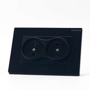 Wall Mounted EU <b>Standard</b> Dual Outlet <b>Russian</b> German Ground Flame-retardant PC Socket Pane IP20 Rated Minimalist Style 86x146mm - Product Image 5