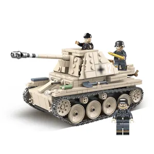 QUANGUAN 100083 WW2 Military German Weasel Tank Building Blocks Self Propelled Anti Tank Building Toys For kids