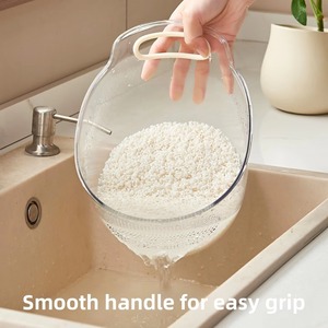 <span class=keywords><strong>Escurridor</strong></span> de Arroz de Plástico de Lujo para Cocina, con Orificios Finos, Antideslizante, para Lavar Frutas y Verduras, Escurrir Agua - Product Image 2