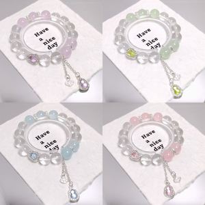 Pulsera de cuentas de calabaza con cristales brillantes y efecto craquelado, joyería de fantasía - Product Image 5