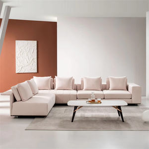 โซฟาหนังแท้ดีไซน์อิตาลีสุดหรู ขนาดใหญ่ รูปทรงตัวแอล สำหรับห้องนั่งเล่นทันสมัย - Product Image 2