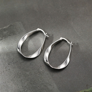 Pendientes de Aro Clásicos UM Jewelry, Plateados, Forma Geométrica, Joyería para Mujer, Aniversario, Fiesta - Product Image 5