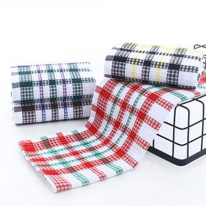 Einfarbige Gewebte Karierte Baumwoll-Geschirrtücher Saugfähige Umweltfreundliche Klassische Küchen-Reinigungstücher & Stilvolle Tischsets - Product Image 5