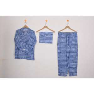 Conjunto de Pijama de Mujer de 2 Piezas, 100% Algodón, Transpirable, Satinado, Informal, con Estampado de Letras, Cintura Elástica, Botones, Suave - Product Image 1