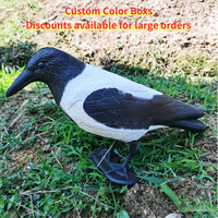 Décoys de pie réaliste en plastique PE durable, personnalisables en gros, avec crochet de suspension et base pour effrayer les oiseaux du jardin et la chasse