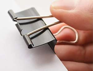 Vente directe d'usine, pinces à papier métalliques noires, pinces à longue queue pour fournitures de reliure de bureau - Product Image 2