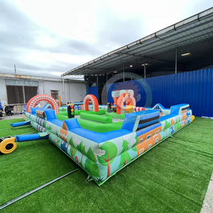 Pista de carreras inflable Carrera de obstáculos hinchable para carreras al aire libre para niños Pista inflable de ritmo rápido Diversión para fiestas - Product Image 5