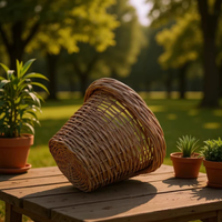 Panier en osier rustique fait main, panier en saule tressé à la main pour plantes en pot, décoration intérieure – Fournisseur direct usine