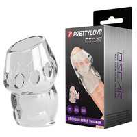 Anneau pénien en cristal en forme de dent de loup avec manchon de gland, anneau de contrôle du sperme, jouet sexuel pour adulte pour une extension physique du temps