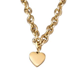 Collana con ciondolo a catena in acciaio inossidabile personalizzata per donna placcato oro <span class=keywords><strong>gioielli</strong></span> per amanti alla moda per regali di anniversario - Product Image 1