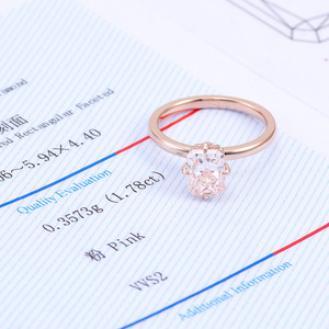 1.78カラットのラグジュアリーなラディアントカットピンクダイヤモンドモアッサナイト、爪留めの結婚指輪・婚約指輪、シルバー、10金、14金、18金 - Product Image 6