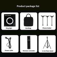 Écran tactile télécommandé flux en direct vidéo lampe de remplissage beauté Selfie 18 pouces LED anneau lumineux avec trépied support téléphone pince