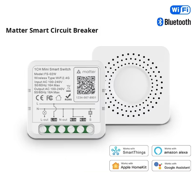 Tuya Matter Switch WiFi Smart Home Product APP Voice Remote Control Smart Switch