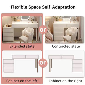 Bureau blanc avec tiroirs, bureau d'ordinateur moderne pour la famille, convertible en coiffeuse - Product Image 5