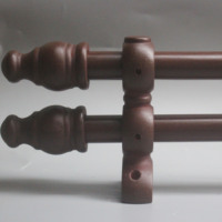 Ensemble de tringle à rideau en bois DOUBLE de 28MM, support de montage final, anneaux, tringle à rideau, tringle à rideau