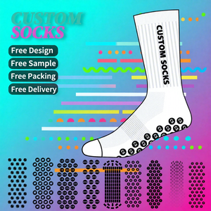 Wholesale BetopSocks Anti-Slip <strong>Grip</strong> <strong>Socks</strong> for Men Custom Logo Thickened Crew Soccer Football Knitted <strong>Socks</strong> Cuff Logo Position - Product Image 1