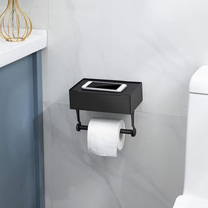 Porte-papier toilette mural pour salle de bain, en acier inoxydable, <span class=keywords><strong>sans</strong></span> perçage, avec distributeur de lingettes jetables - Product Image 3