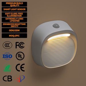 Lampe de nuit LED à induction magnétique EGH, lumière blanche chaude minimaliste, automatique, multi-sensorielle, économie d'énergie, détecteur de mouvement, pour chambre à coucher - Product Image 1