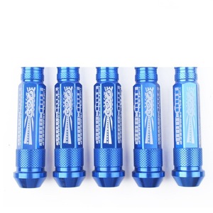 น็อตล้ออะลูมิเนียมอัลลอยด์ M12X1.5 ขนาด 90 มม. สำหรับตกแต่งรถยนต์ สีฟ้า - Product Image 1