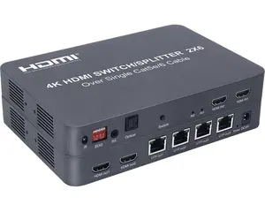 4k 2x6 hdmiスプリッターエクステンダー2 hdmi入力2 hdmi出力、4 utp 100-120m延長出力、irリモコン付き