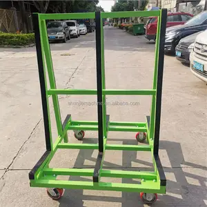 Wholesale Loading 800kg 1 Meter Length Heavy Duty Glass Transport Cart Curtain Wall Glass Handling Trolley Glass Storage Rack