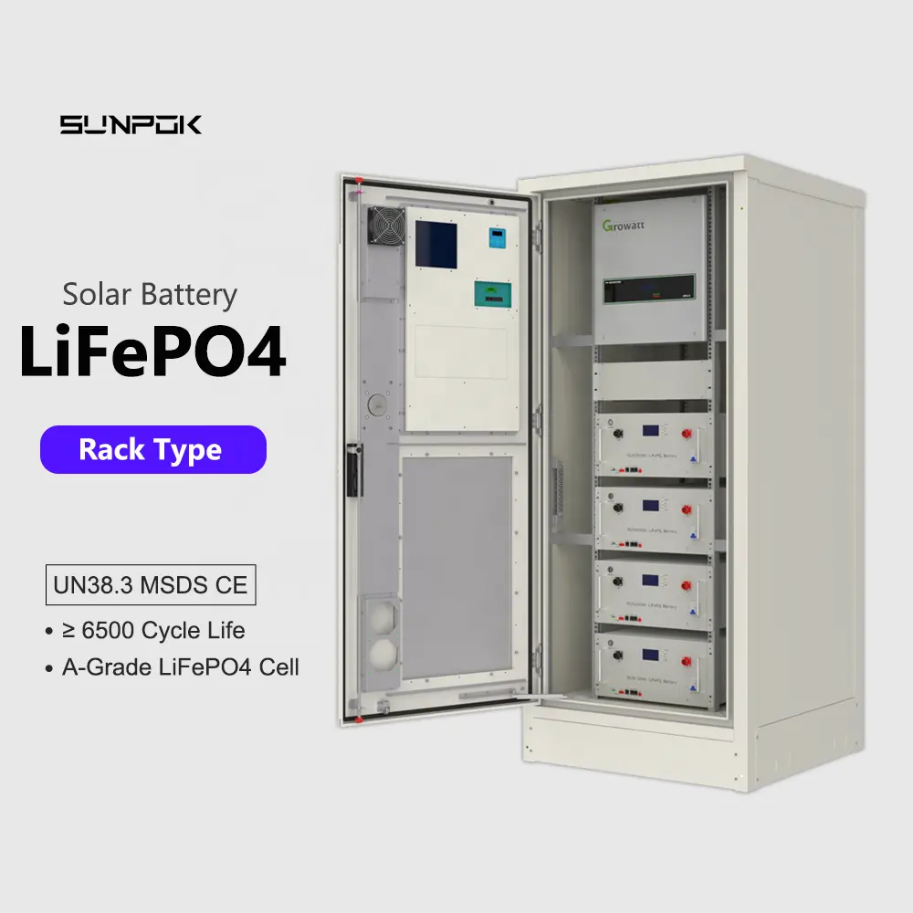 Sunpok Energie 40kwh 50kwh 80kwh 100 kwh 48V 2000Ah r9-022 Lithium batterie bms Wechsel richter behälter Lithium batteries atz