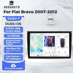 DUDUAUTO UIS7870 Radio de coche 2K UHD GPS de doble banda Multimedia Android Auto CarPlay inalámbrico para Fiat Bravo 2007 2008 2009 - 2012 - Product Image 5