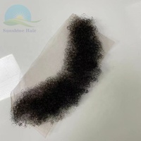 Patch frontal de cheveux humains attaché à la main 4mm Afro Kinky Curl Full Lace Frontal Hairline Shadow Stick Liner pour femmes et hommes