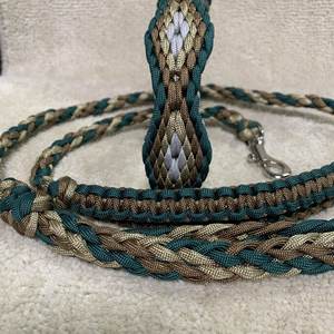 Collar de cuerda de paracaídas ajustable hecho a mano, conjunto de correa de collar de perro collier para chien smycz dla psa hunde leine led hundehalsband - Product Image 4