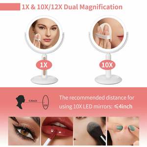 <strong>Custom</strong> Logo Type C Rechargeable Women Professional Cosmetic Round Led Makeup Vanity Best <strong>Make</strong> <strong>up</strong> Mirror With Lights - Product Image 4