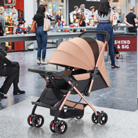 Poussette Bébé en Lin Pliable et Portable avec Poussette Détachable E3 Âges et Plateau Repas - Vente Directe Usine