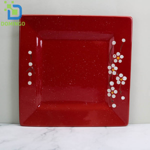 Set di 30 Ciotole Quadrate Rosse in Ceramica Smaltata, Senza BPA, Ecologiche, Monouso, Leggere, Stile Occidentale, per Campeggio, <span class=keywords><strong>Casa</strong></span>, Matrimoni - Product Image 4