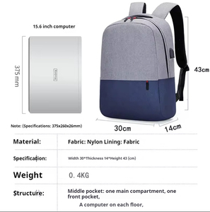 Factory Outlet Waterproof Water Resistant Lightweight <b>Business</b> Laptop <b>Backpack</b> with Usb Charge Port - Product Image 4