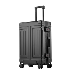 All Aluminum Magnesium Alloy <b>Trolley</b> Case 24 Inch Password Lock Business Travel Luggage 4 Wheels Solid Color Metal <b>Suitcase</b> - Product Image 1