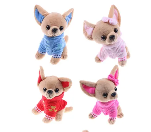 1pcs 17cm Chihuahua Puppy Kids Toy Kawaii Simulation Animal Doll Birthday Gift for Girls Children Cute Stuffed Dog Plush Toy