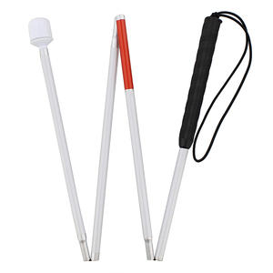 Feistel Medical Blind Cane Mobility Stick-<span class=keywords><strong>Canne</strong></span> rouge et <span class=keywords><strong>blanche</strong></span> réfléchissante avec embout boule de guimauve - Product Image 3
