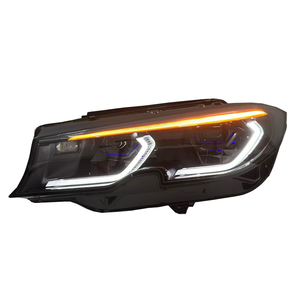 Faro Anteriore Fumé SJC Auto V3 per <span class=keywords><strong>BMW</strong></span> <span class=keywords><strong>Serie</strong></span> <span class=keywords><strong>3</strong></span> G20 G28 19-22, Luci Diurne Tricolore Giallo Bianco Ambra, Lampada Frontale Full LED - Product Image 4