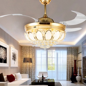 Moderne <span class=keywords><strong>LED</strong></span> Luxus Gold Zeitgenössische Klapp kaufen kronleuchter Kristall Decke Fans Mit Lichter Fernbedienung - Product Image 5