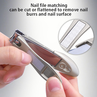 Logo personnalisé adulte argent épais coupe-ongles étanche en acier inoxydable coupe-ongles incurvé à prise facile