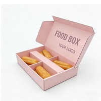 Boîte d'emballage alimentaire sur mesure de qualité alimentaire pour aliments frits, boîte biodégradable mate pour pâtisseries et desserts à emporter, boîte en papier alimentaire imprimée à l'encre de soja