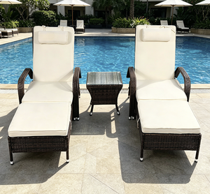 Sillón <span class=keywords><strong>Reclinable</strong></span> Individual Acolchado para Patio Exterior, <span class=keywords><strong>Tumbona</strong></span> Moderna de Mimbre para Playa, Villa, Jardín, Terraza y Proyectos - Product Image 2