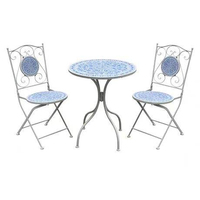 Ensemble de table et chaises de jardin modernes en acier, résistantes aux intempéries, vente en gros, directement de l'usine