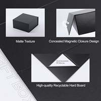 Boîte noire de qualité supérieure avec logo personnalisé en gros Emballage de luxe en carton Boîte d'emballage magnétique en papier rigide
