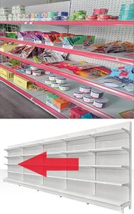 ชั้นวางสินค้าแบบกอนโดลา ด้านเดียว 5 ชั้น สำหรับซูเปอร์มาร์เก็ต ร้านขายของชำ ร้านขายเครื่องเขียน ร้านขายเครื่องดื่มแอลกอฮอล์ และร้านสะดวกซื้อในประเทศจีน - Product Image 6