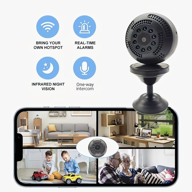 Mini Button-shaped 2MP 1080P Camera 2.4G WiFi Night Vision Motion Detection 120 CMOS Sensor MicroSD Security