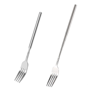 Set di Forchette e Cucchiai Estensibili in Acciaio Inox UPSILON con Logo Personalizzato, Utensili per Barbecue e Campeggio - Product Image 1