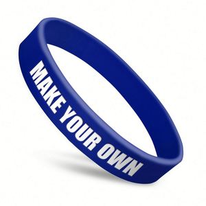 Custom Logo Printed Awareness Rubber Bracelets Embossed Silicone Wristbands <b>for</b> Promotional Events - Product Image 1